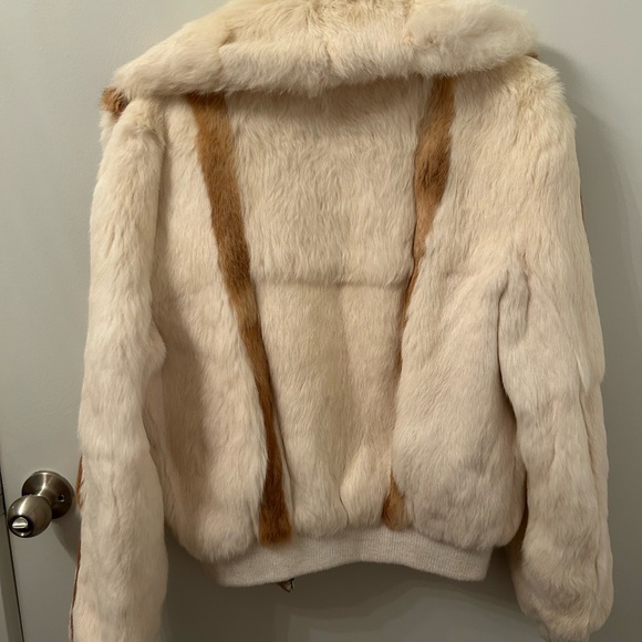 Vintage rabbit fur bomber style jacket size M - Picture 5 of 5